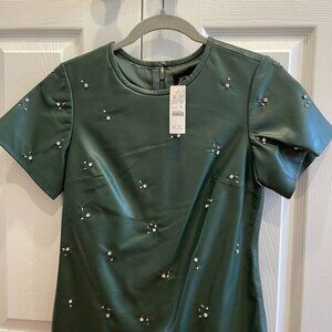 J.Crew Collection mini dress in embellished faux leather NWT